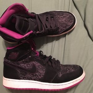 Purple and lace air jordans